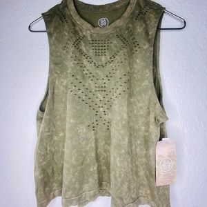 Soft Green crop top workout shirt